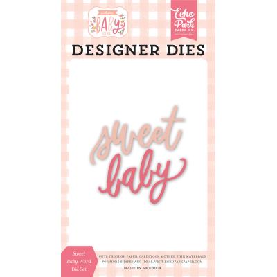 Echo Park Welcome Baby Girl Die Set - Sweet Baby Word